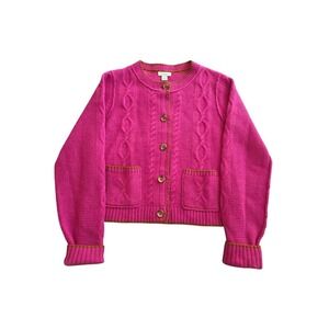 Sundance Hot Pink Chunky Wool
Cable Knit Preppy Extra‎ Button Cardigan sz S